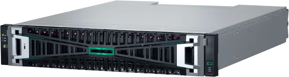Serveris Hewlett Packard (HP) Macierz dyskowa HPE HPE MSA 2070 SFF 2x10/25GbE iSCSI 4-port Cntrl 12x3.84TB SSD 4x25Gb iSCSI XCVR 46TB Storage Array