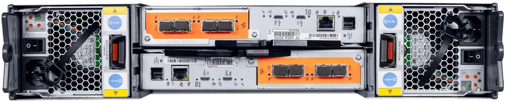 Serveris Hewlett Packard (HP) HPE MSA 2070 SFF 2x10/25GbE iSCSI 4 prievadų valdymo 12x1,92TB SSD 4x10Gb iSCSI XCVR 23TB saugyklos masyvas
