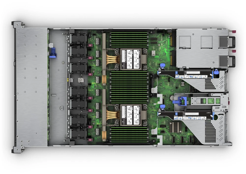 Hewlett Packard (HP) HPE ProLiant DL360 Gen11 4510 2.4GHz 12c 1P 2x32GB-R 4LFF 2x960GB SSD NC BCM5719 2x800W PS ES serveris