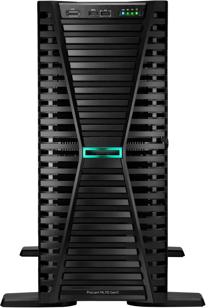 Serveris Hewlett Packard (HP) Serwer HPE HPE ProLiant ML110 Gen11 4510 2.4GHz 12c 1P 2x32GB-R 8SFF NS204i-u MR408i-o 2x1000W PS EU Server
