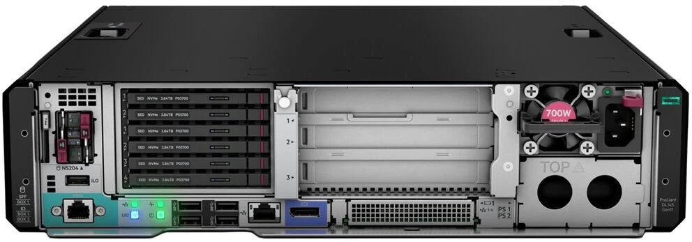 HP HPE ProLiant DL145 Gen11 serveris 8024P 2,4 GHz 8 branduolių 1P 1x32GB-R 2SFF NS204i-u NC BCM5719 2x1000W maitinimo šaltinis EMEA serveris 0 GB Rack (2U) AMD EPYC 2,4 GHz 32 GB DDR5-SDRAM 1000 W