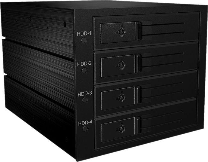 Icy Box RaidSonic ICYBOX Backplane 4x SAS/SATA 3.5 HDD, skirtas 3x5.25 skyriui Hot Swap Trayless MiniSAS jungtis Juodas