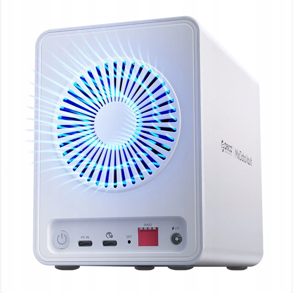 Orico 8848RC3 DAS serijos 4 skyrių 2,5" HDD/SSD/M.2 SATA/mSATA diskų masyvas – Baltas