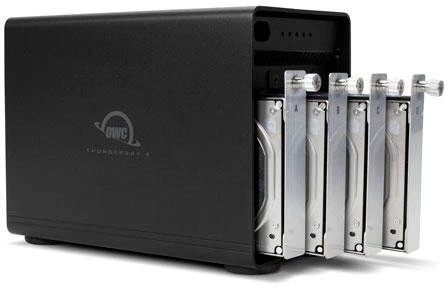 Serveris Diskų masyvas OWC ThunderBay 4 RAID. 4 dėtuvų išorinė saugykla su 2xTB3 prievadais (su Softraid RAID 0/1/4/5/1+0) 32TB (4x8TB) (OWCTB3SRE32.0S)