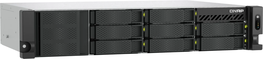 Serveris Macierz dyskowa Qnap NAS System 8+2-Bay NVME SSD SATA NAS redundantny maitinimo šaltinis (TS-h1073BXeU-RP-8G)