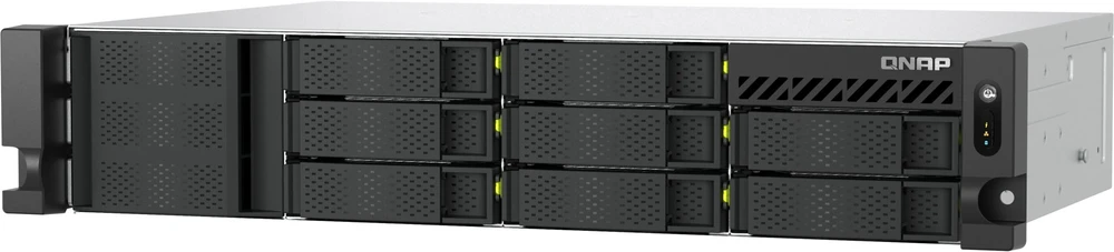 Serveris Macierz dyskowa Qnap NAS System 8+2-Bay NVME SSD SATA NAS redundantny maitinimo šaltinis (TS-h1073BXeU-RP-8G)