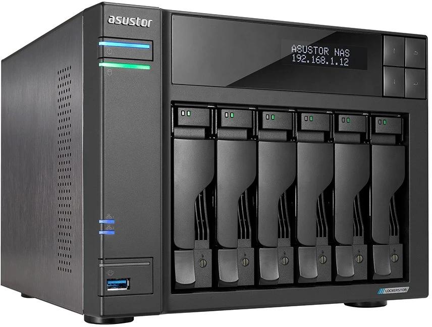 Serveris „Asustor AS6702T Lockerstor 6 Gen2“ NAS; Bokštinis; 6x (3,5" SATA HDD / 2,5" SSD); „Intel Celeron N5105“; 4GB DDR4 SODIMM (maks. 16GB), 2x 5Gb, 4x M.2 2280 NVMe PCIe 3.0, 2x USB 3.2 Gen 2, 1x HDMI 2.0b