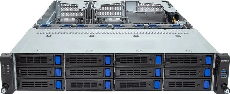 Vaizdo plokštė GIGABYTE R263-S30-AAH2 Intel C741 LGA 4677 (Socket E) Rack (2U) Juodas, Pilka