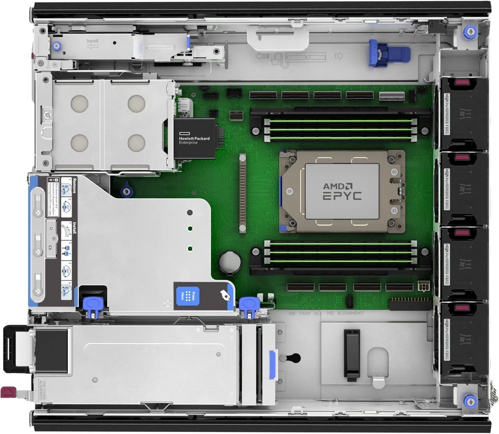HP HPE ProLiant DL145 Gen11 serveris 8124P 2,45 GHz 16 branduolių 1P 2x32GB-R 2SFF NS204i-u 2x1000W maitinimo šaltinis EMEA serveris 0 GB Rack (2U) AMD EPYC 2,45 GHz 64 GB DDR5-SDRAM 1000 W