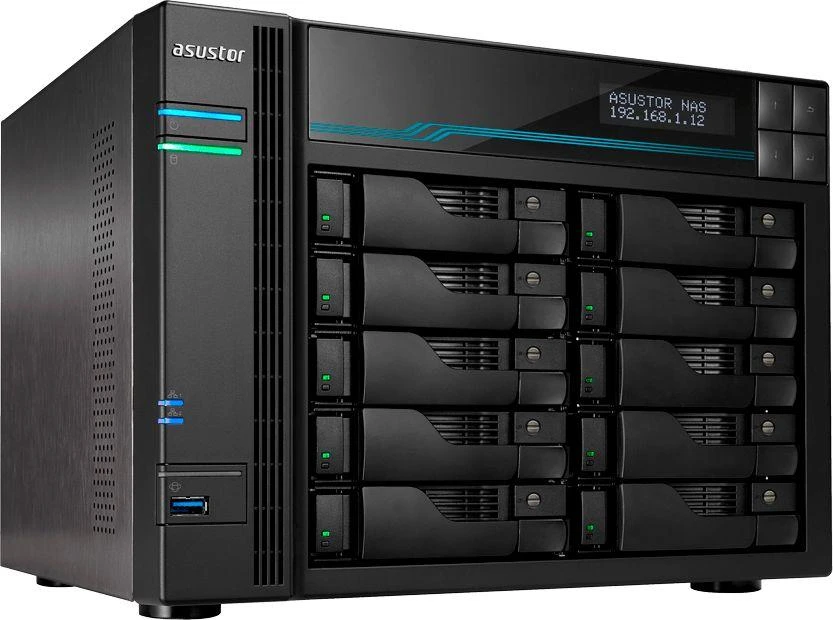Serveris Asus AsusTor 10 Bay NAS AS6510T Iki 10 HDD/SSD, Intel ATOM C3538 Quad-Core, Procesoriaus dažnis 2,1 GHz, 8 GB, SO-DIMM DDR4, Juodas