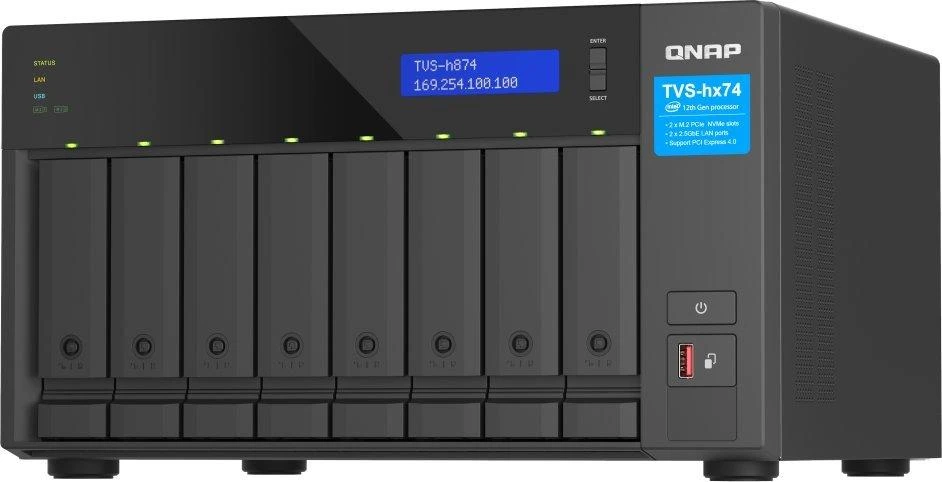 Serveris QNAP TVS-h874 NAS Tower Intel® CoreTM i7 32 GB DDR4 0 TB QuTS Hero Juodas