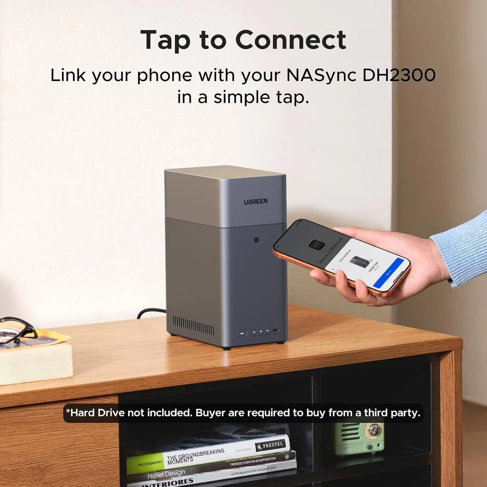 Serveris Ugreen UGREEN DH2300 2 skyrių NAS ARM A72+A53 bediskis ES + HDMI kabelis