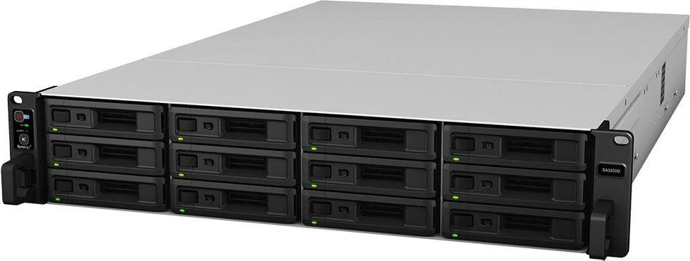 Serveris Synology Rack NAS SA3200D Iki 12 HDD / SSD Hot Swap, Xeon D-1521 Quad Core, Procesoriaus dažnis 2,4 GHz, 8 GB, DDR4, RAID 0,1,5,6,10, Hibridas, 2 x 1GbE, 1 x 10 GbE, 1 x išplėtimo prievadas, 1 x PCIe, dvigubas ventiliatorius