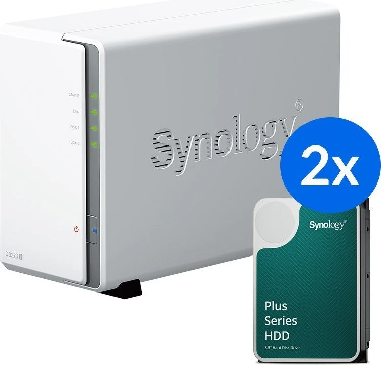 Serveris Synology DS223J+2x HAT3300-6T (2x 6TB)