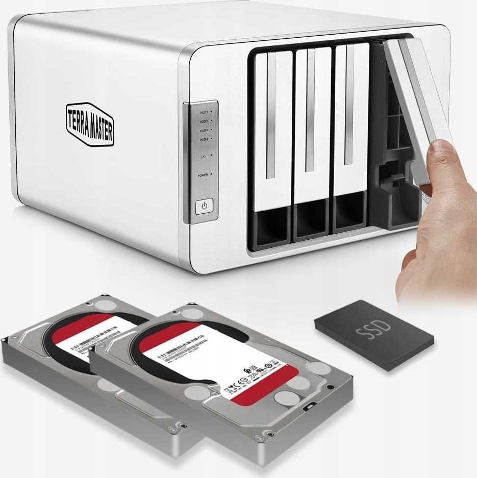 „TERRAMASTER F6-424 NAS“ failų serveris su „Intel Celeron N95“, 8 GB RAM, 6 lizdais