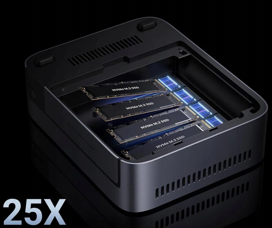 Serveris Serwer plików Ugreen NASync DXP480T Plus 4-dyskowy Intel i5-1235U 8GB DDR5 10GbE 8K HDMI Wi-Fi 6 Pilka (25892B)