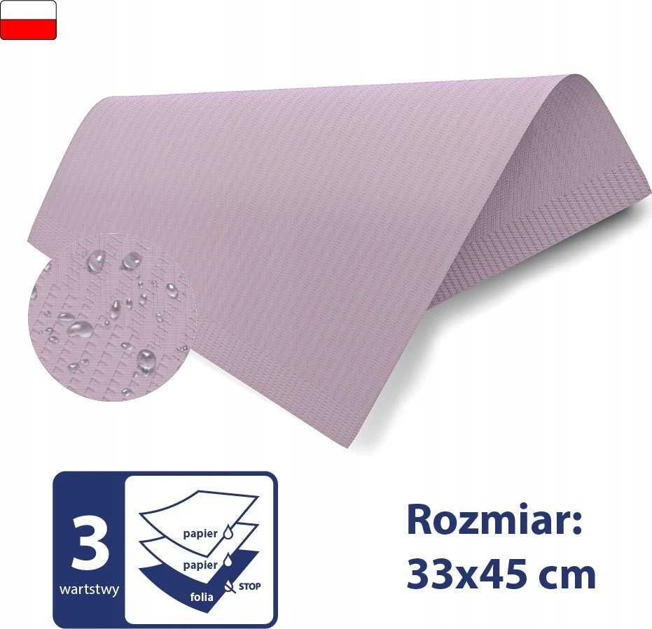 Servetėlės higieniniai įklotai su folijos pamušalu, vandeniui atsparūs, 3 sluoksniai, 500 vnt., 8 % poliesterio