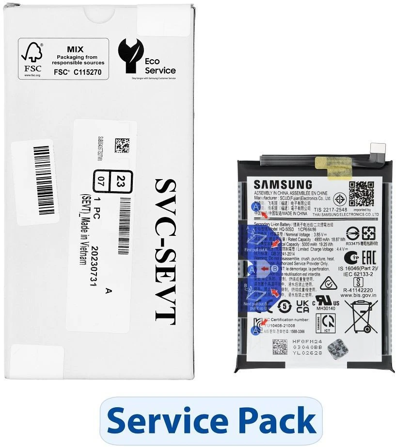„ServicePack“ akumuliatorius HQ-50SD, skirtas SAMSUNG A14 4G A145F GH81-23539A