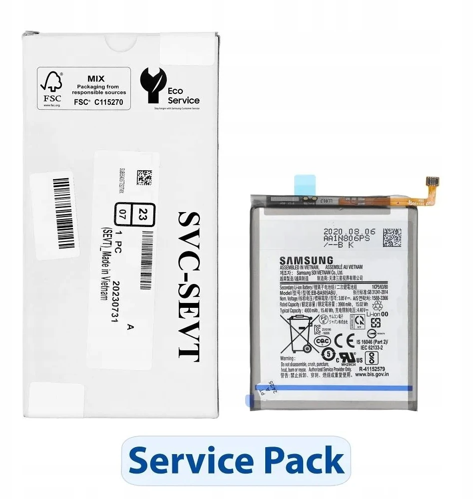 „Service Pack Bateria EB-BA505ABE“ arba „Samsung A50 A20 A30 GH82-19269A“