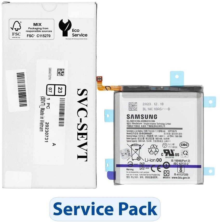 „Service Pack Bateria EB-BG998ABY“ arba „Samsung S21 Ultra 5G G998B GH82-24592A“