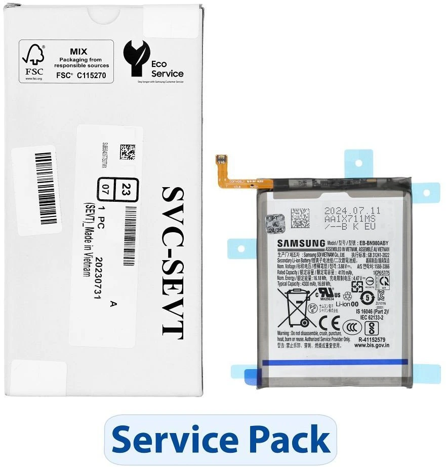 „Service Pack Bateria EB-BN980ABY“ arba „Samsung Note 20 N980F/N981B GH82-23496A“