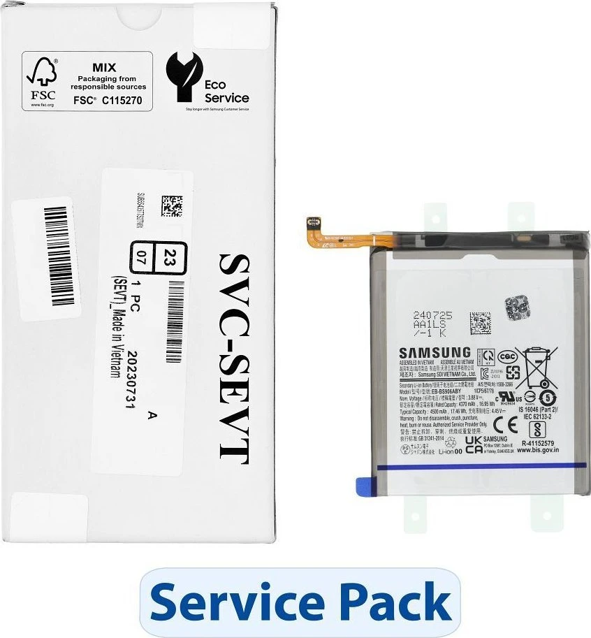 „ServicePack Bateria EB-BS906ABY“ arba „Samsung S22 PLUS GH82-27502A“