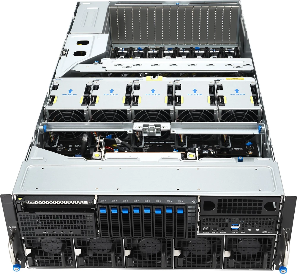 Serveris ASUS ESC8000A-E13 LGA 6096 Rack (4U) Sidabrinis