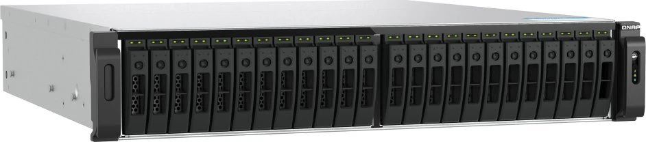 Serveris Qnap TS-h3077AFU-R5-32G, 2U, 30 x 2,5" SATA, AMD Ryzen Pro 7645 6/12, 32 GB UDIMM DDR5 ne ECC (maks. 128 GB), 2 x 2,5 GbSU + 2 b5WE, 10
