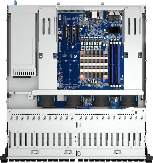 Serveris Qnap TS-h3077AFU-R5-32G, 2U, 30 x 2,5" SATA, AMD Ryzen Pro 7645 6/12, 32 GB UDIMM DDR5 ne ECC (maks. 128 GB), 2 x 2,5 GbSU + 2 b5WE, 10