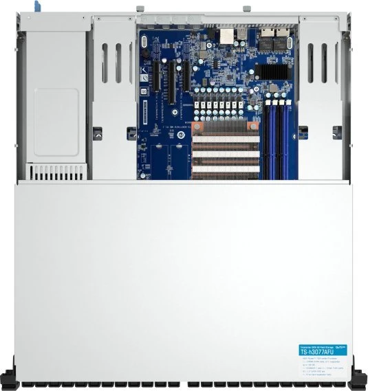 Serveris Qnap TS-h3077AFU-R5-32G, 2U, 30 x 2,5" SATA, AMD Ryzen Pro 7645 6/12, 32 GB UDIMM DDR5 ne ECC (maks. 128 GB), 2 x 2,5 GbSU + 2 b5WE, 10