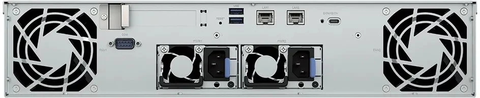 SYNOLOGY 8 dėkliukų 2U AMD Ryzen Embedded V1500B 4GB DDR4 stelažo NAS serveris su dviem maitinimo šaltiniais ir išplėtimo galimybe
