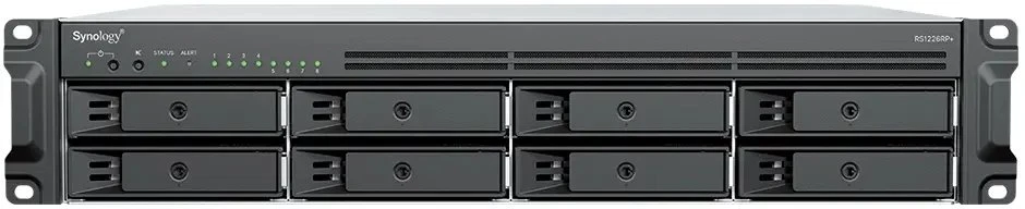 SYNOLOGY 8 dėkliukų 2U AMD Ryzen Embedded V1500B 4GB DDR4 stelažo NAS serveris su dviem maitinimo šaltiniais ir išplėtimo galimybe