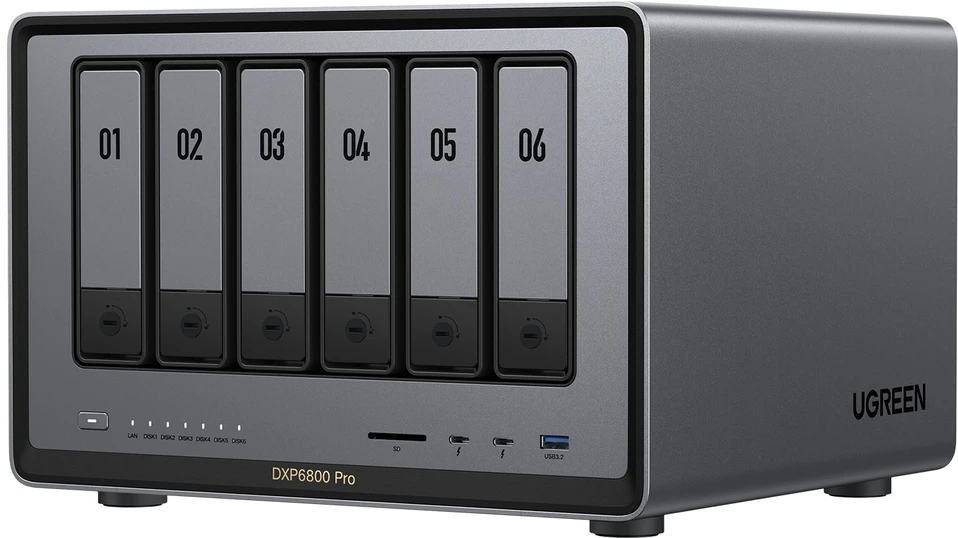 Serveris UGREEN NASync DXP6800 Pro NAS sistema 6 skyrių