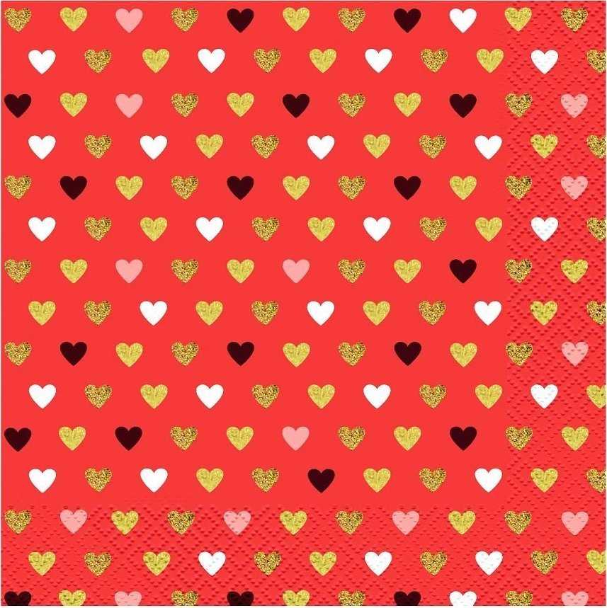 GoDan PAP servetėlės 3 sluoksnių 330x330 HEARTS CZE GO PACK 20 Vnt.