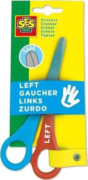 Žirklės kairiarankiams SES Creative su raudona rankena