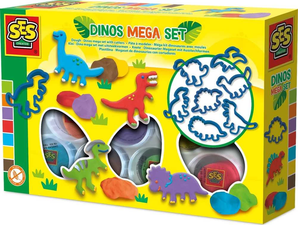 Ses Creative SES Mega Cake Dino rinkinys 7x90g + formelės 00503 05030