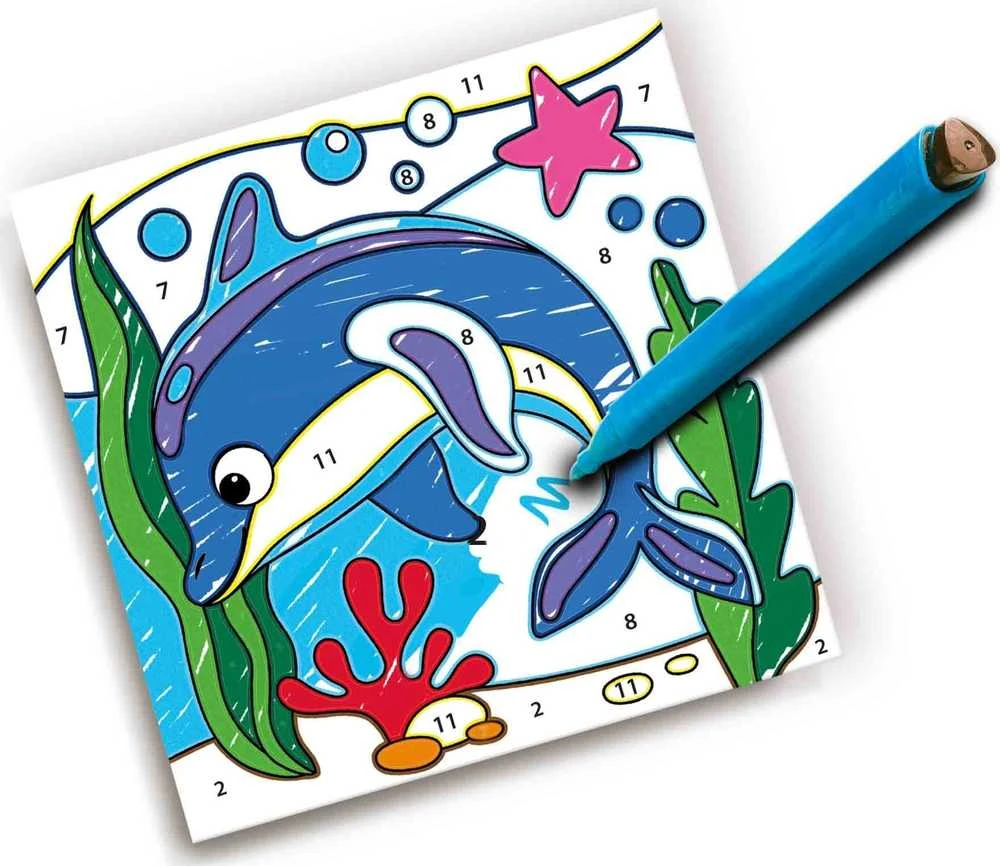 SES Creative - Spalvink skaičiais - Trikampiai rašikliai - (S14690)