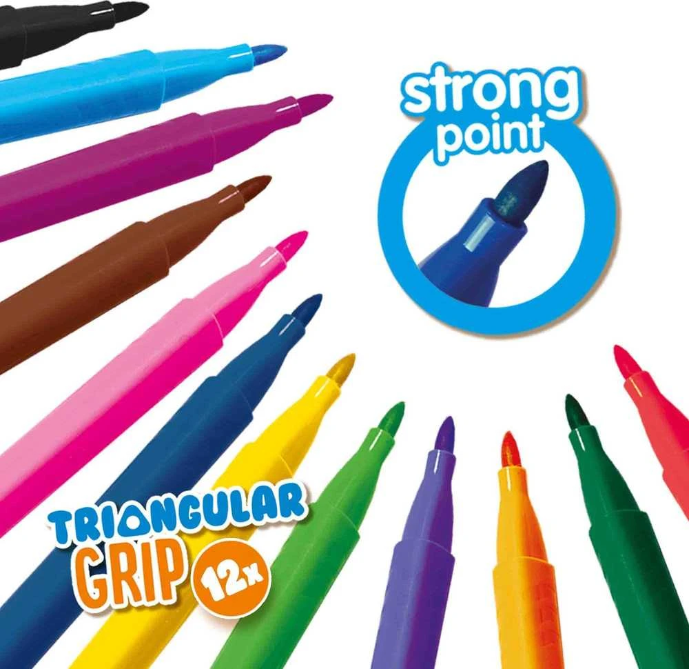 SES Creative - Spalvink skaičiais - Trikampiai rašikliai - (S14690)