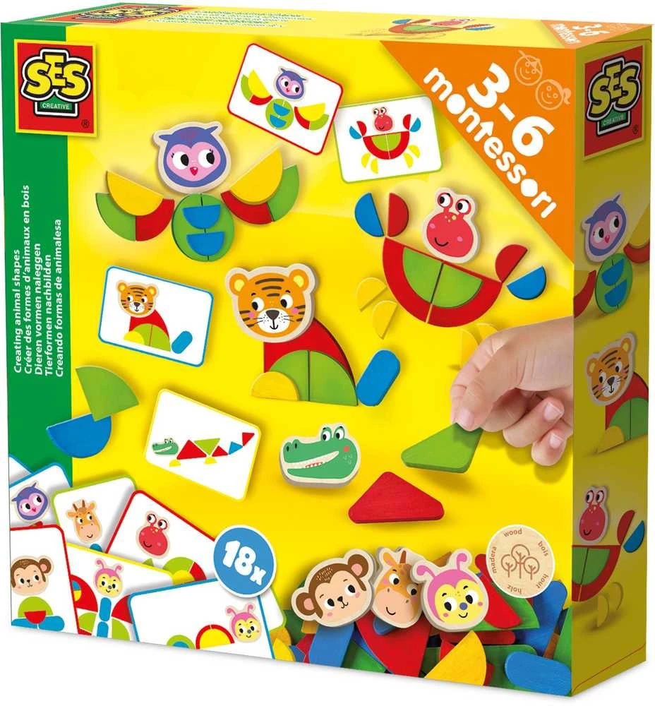SES MONTESSORI Rinkinys „Linksmieji gyvūnėliai“