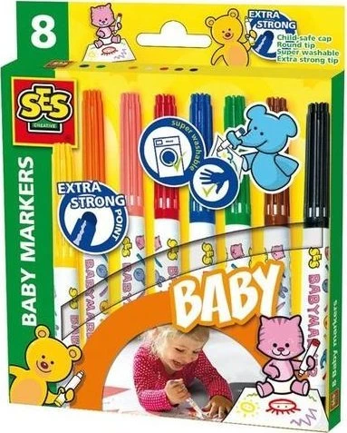 SES Creative - Kūdikių žymekliai, 8 spalvos - (S00299)