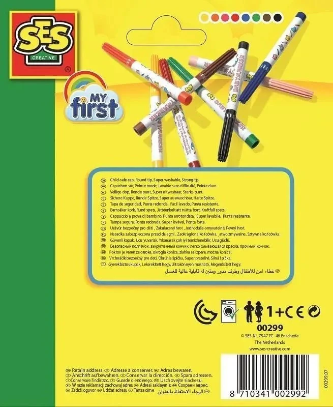 SES Creative - Kūdikių žymekliai, 8 spalvos - (S00299)