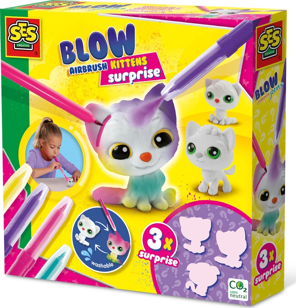 SES Creative – Blow Pens – Papuoškite 3 kačiukus – (S14334)