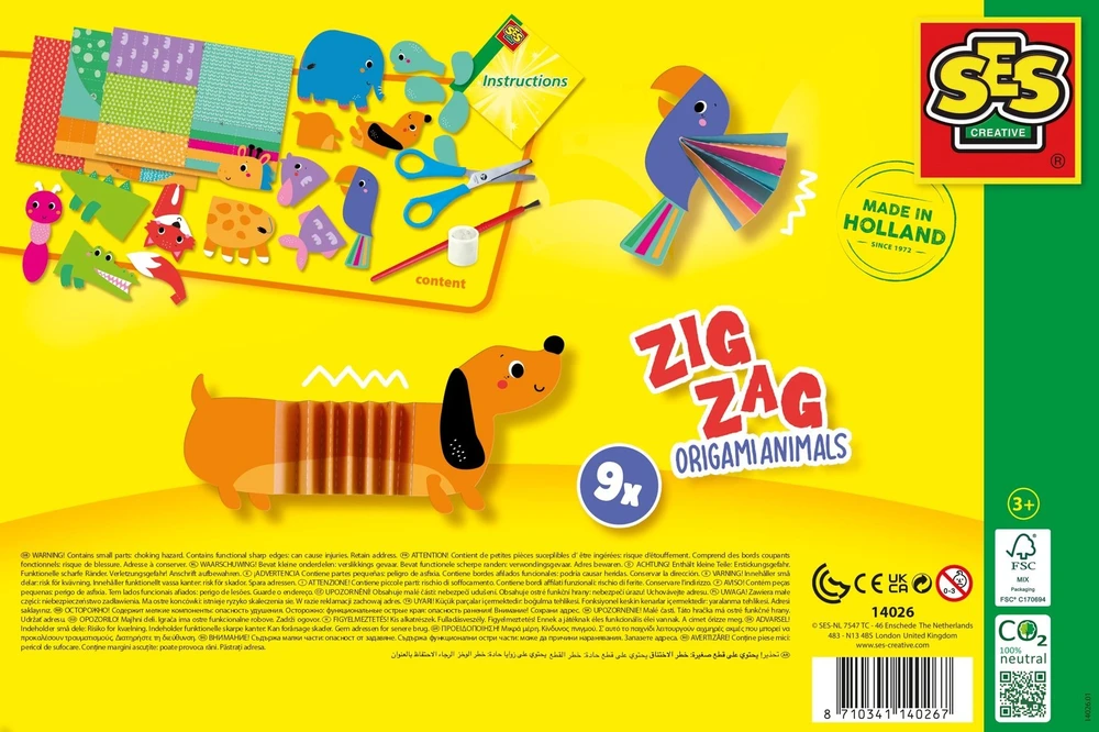 „Ses Creative SES“ origami zigzago formos gyvūnai 14026 40267