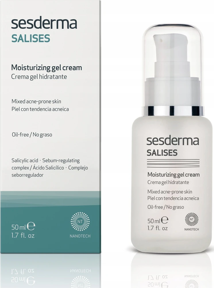 Sesderma Salises Moisturizing Gel Cream Drėkinantis gelinis kremas veidui, 50 ml