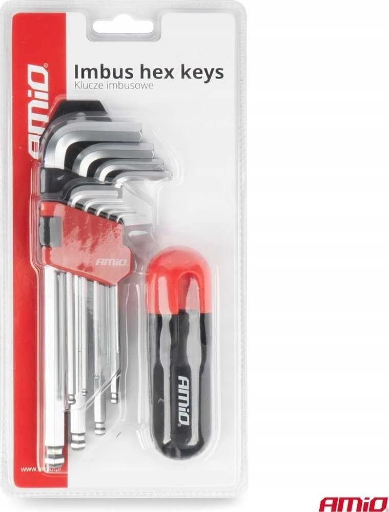 HEX (imbus) raktų su kamuoliuku rinkinys, 9 vnt., CR-V AMIO-04302