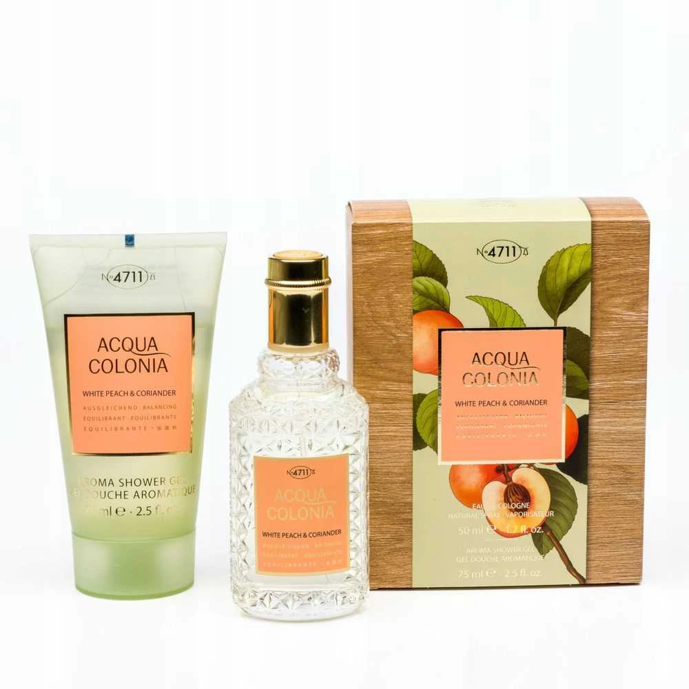 Set 4711: Acqua Colonia Baltas Peach & Coriander Eau De Cologne Unisex, 50 ml + Acqua Colonia Baltas Peach & Coriander Moisturizing Dušo želė Body All Skin Types, 75 ml