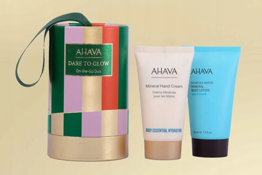AHAVA DARE TO GLOW ON THE GO DUO Dovanų rinkinys (kūno losjonas 40 ml + rankų kremas 40 ml)