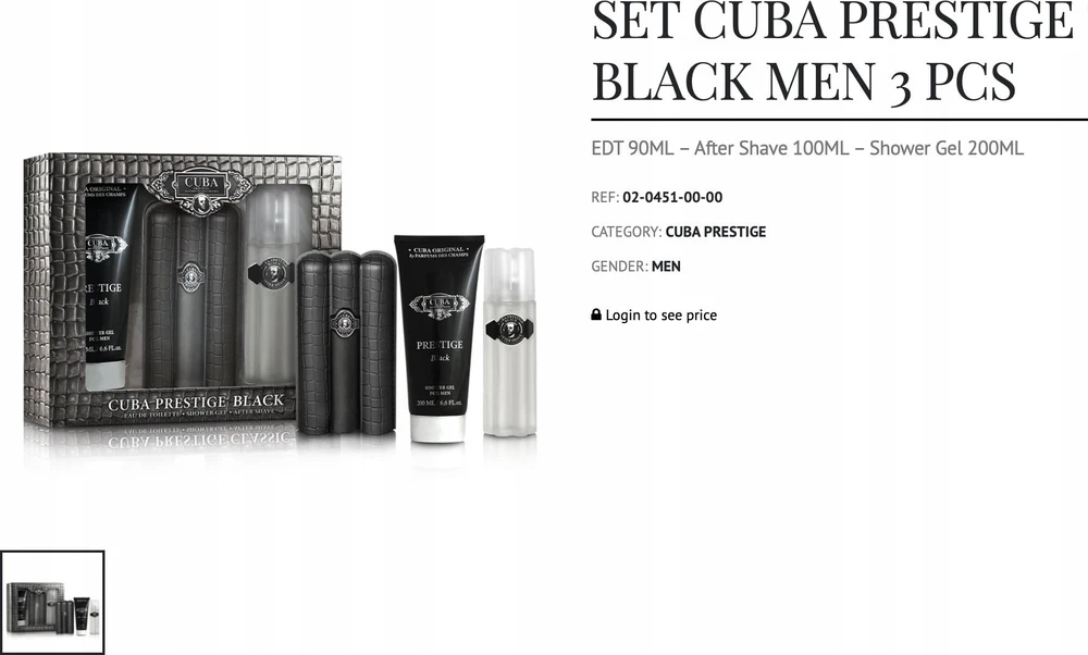 Cuba Prestige Juodas EDT tualetinis vanduo vyrams, 90 ml