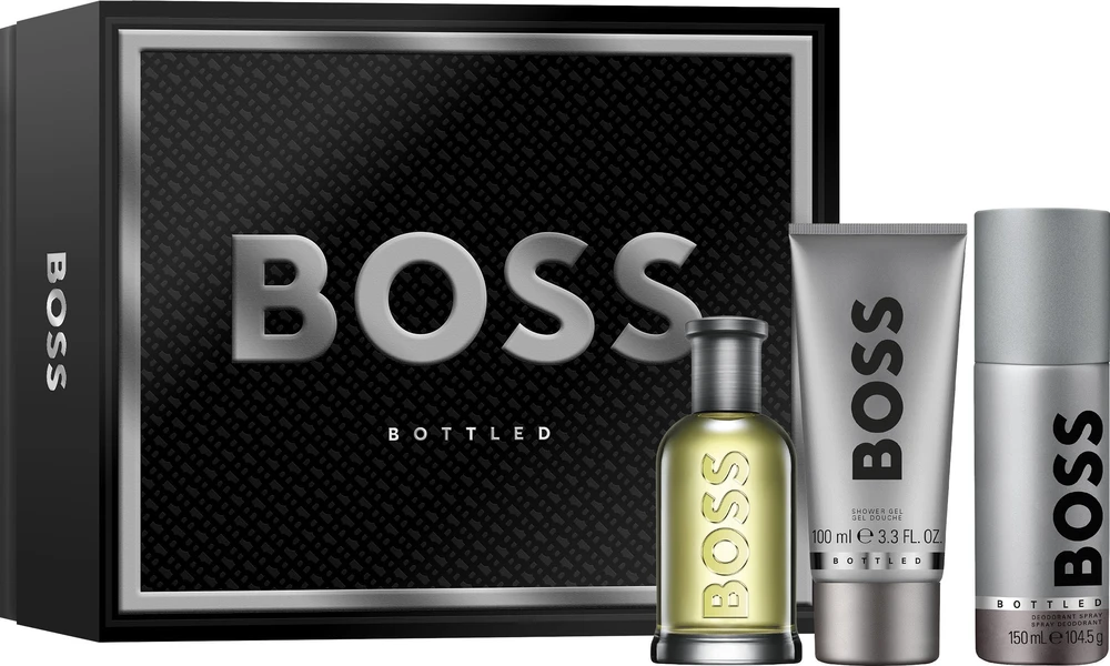 Hugo Boss BOSS Bottled rinkinys vyrams (EDT, 100 ml + dušo želė, 100 ml + dezodorantas, 150 ml)
