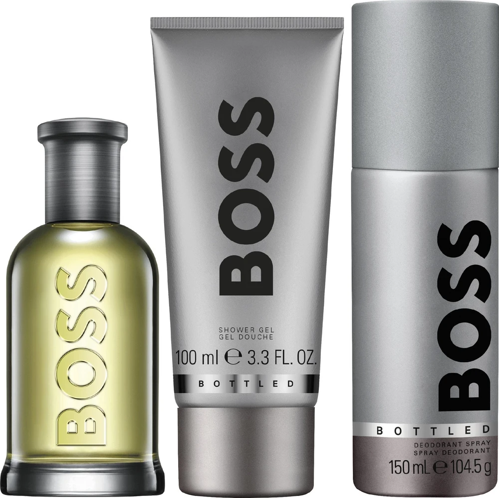 Hugo Boss BOSS Bottled rinkinys vyrams (EDT, 100 ml + dušo želė, 100 ml + dezodorantas, 150 ml)